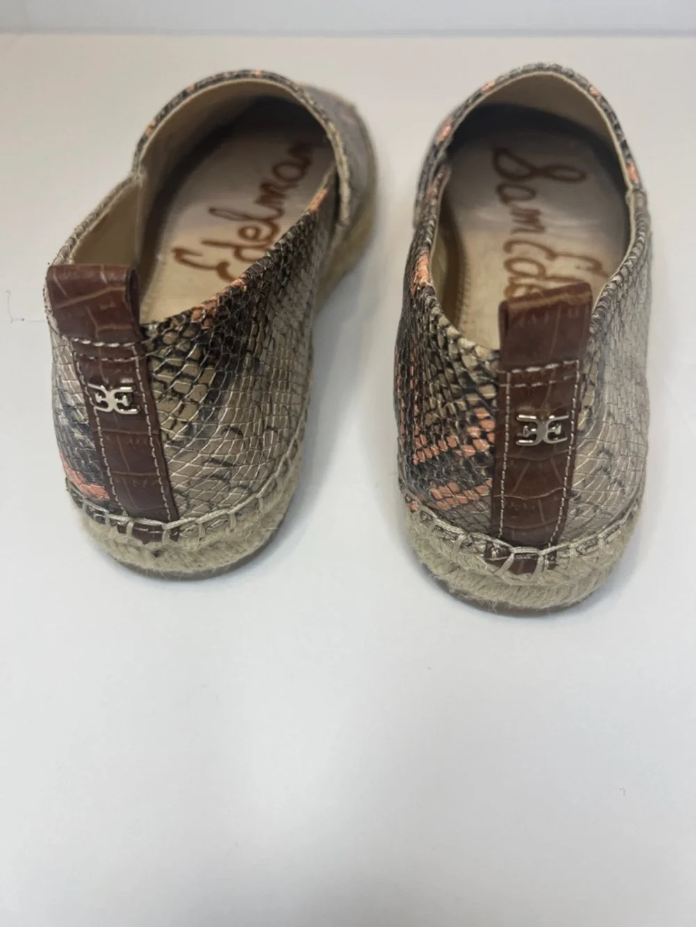 Sam Edelman Snakeskin Espadrille Flats Size 7.5 Slip On